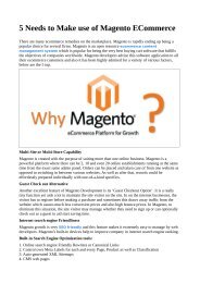 5 Needs to Make use of Magento ECommerce