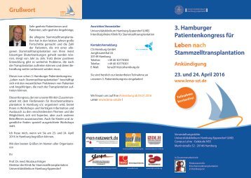 3. Hamburger Patientenkongress „Leben nach Stammzelltransplantation“