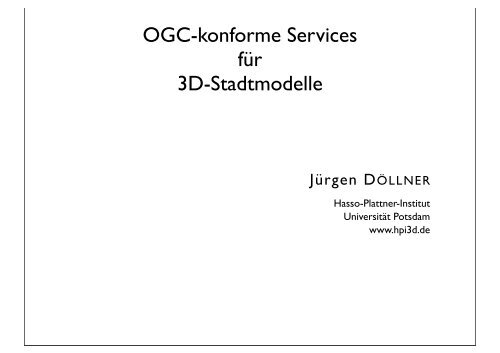 OGC-konforme Services für 3D-Stadtmodelle