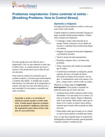 Cómo controlar el estrés - [Breathing Problems: How to Control Stress]