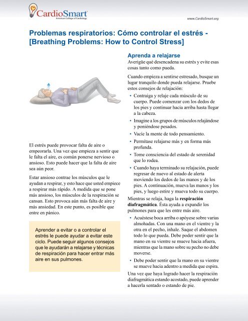 Cómo controlar el estrés - [Breathing Problems: How to Control Stress]