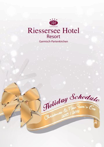 Holiday Schedule - Christmas & New Year´s Eve 2015 2016 
