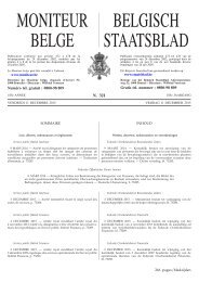 MONITEUR BELGE BELGISCH STAATSBLAD