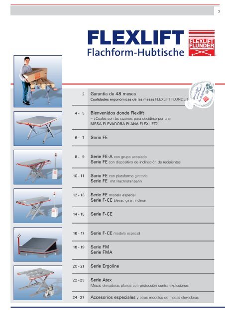 Mesas elevadoras planas - FLEXLIFT Hubgeräte GmbH