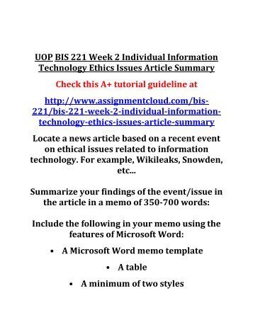 bis 220 information technology acts paper Bis 220 week 1 information technology acts paperdoc bis 220 week 2 discussion questionsdoc bis 220 week 2 information systems proposaldoc. bis 220 information technology acts paper Bis 220 week 1 information technology acts paperdoc bis 220 week 2 discussion questionsdoc bis 220 week 2 information systems proposaldoc.