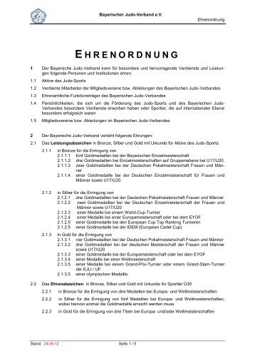 E HRENORDNUNG - Bayerischer Judo-Verband eV
