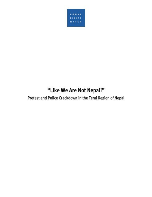 “Like We Are Not Nepali”
