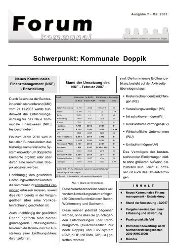 Schwerpunkt: Kommunale Doppik - Heyder Partner Gesellschaft Für ...