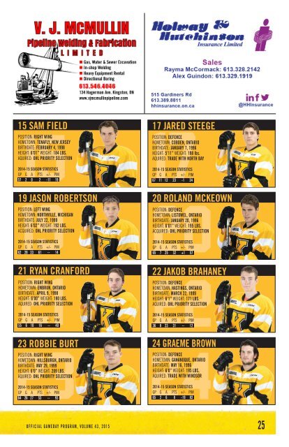 Kingston Frontenacs GameDay December 11, 2015