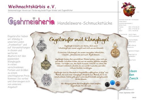 Was macht der Weihnachtskürbis e.V. 09/2014