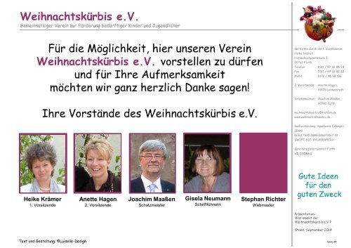 Was macht der Weihnachtskürbis e.V. 09/2014