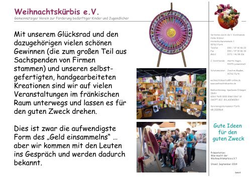 Was macht der Weihnachtskürbis e.V. 09/2014