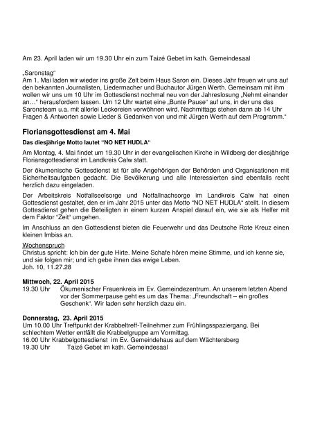 Floriansgottesdienst am 4 Mai