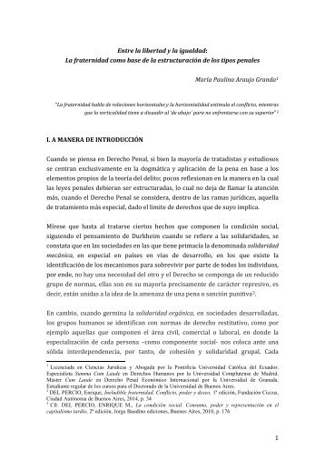 Artículo Entre la libertad y la igualdad- La fraternidad y la creación de leyes penales