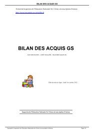 BILAN DES ACQUIS GS