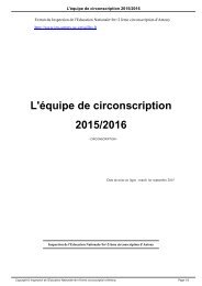 L'équipe de circonscription 2015/2016