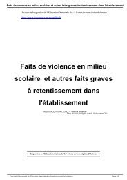 Faits de violence en milieu scolaire et autres faits graves Ã  ...