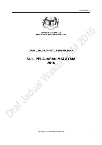 SIJIL PELAJARAN MALAYSIA 2016