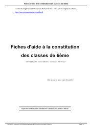 Fiches d'aide à la constitution des classes de 6ème