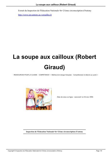 La soupe aux cailloux (Robert Giraud)