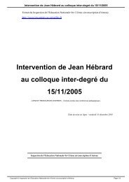 Intervention de Jean Hébrard au colloque inter-degré du 15/11/2005
