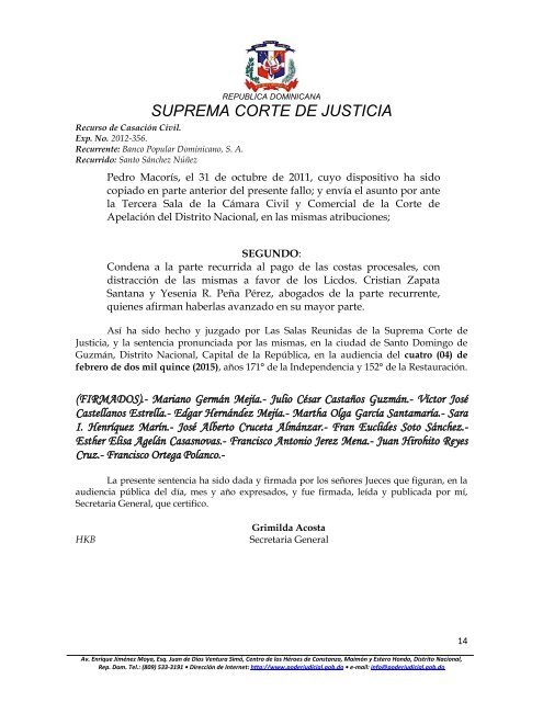 SUPREMA CORTE DE JUSTICIA