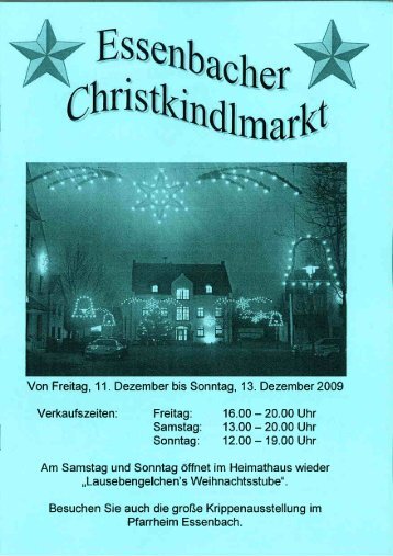 Christkindlmarkt-Programm - Markt Essenbach
