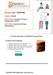 Pass4Sure GAQM APM-001 Exam - Updated Questions