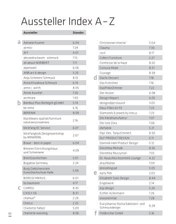 aussteller index a – Z - Blickfang