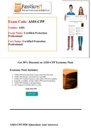Pass4Sure ASIS ASIS-CPP Real Test Questions