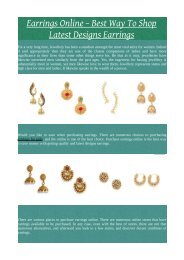 Earrings Online – Best Way To Shop Latest Designs Earrings