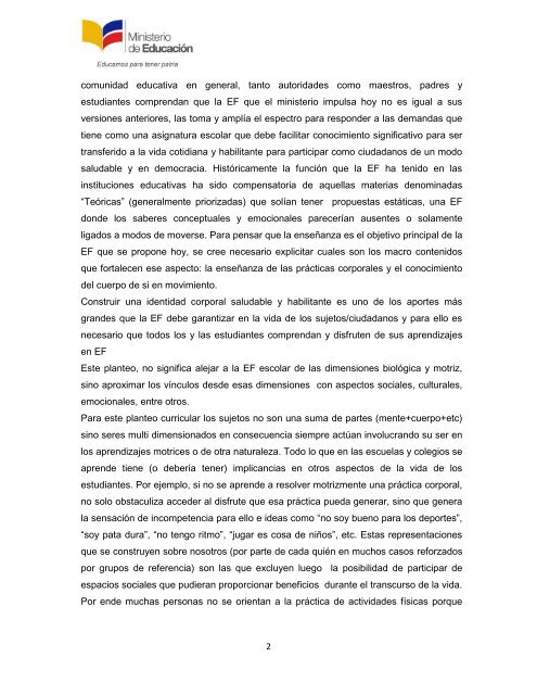 Guía para la elaboración de la propuesta de conversatorios con autoridades escolares para la implementación de diseño curricular EF por parte de los