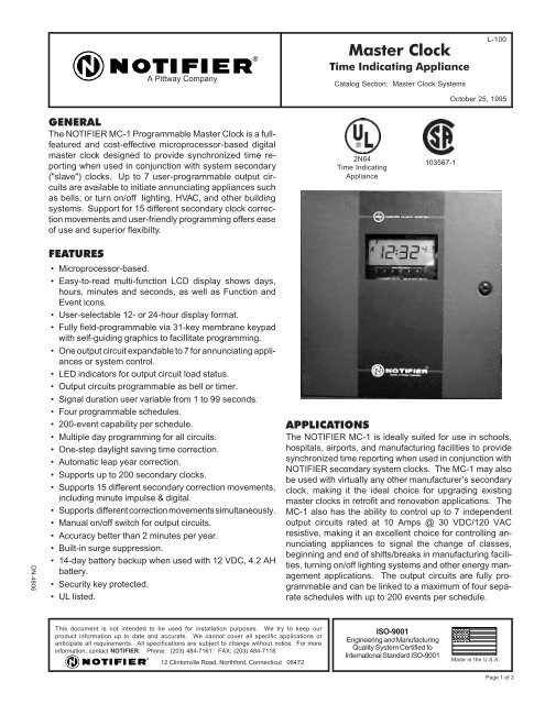 Master Clock - Notifier