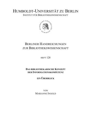 Das bibliothekarische Konzept der Informationskompetenz