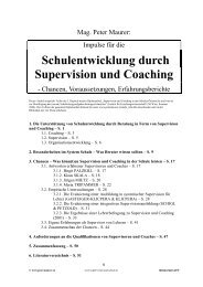 Schulentwicklung durch Supervision und Coaching