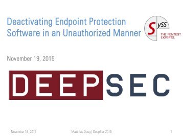 Deactivating Endpoint Protection Software in an Unauthorized Manner