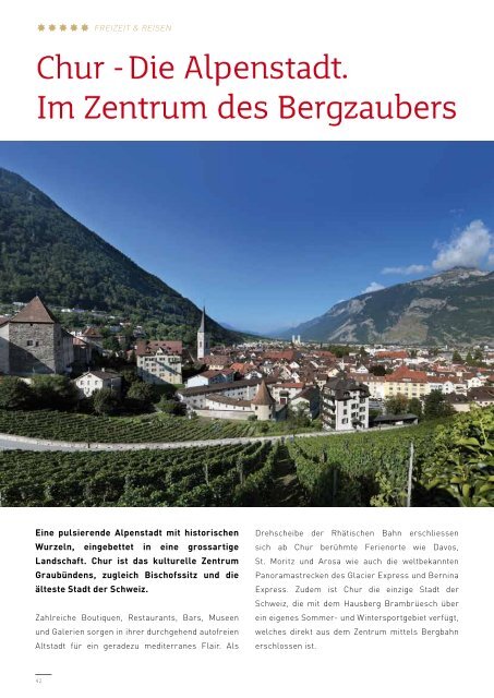 Bündner Stern - Business & Lifestyle Hochglanzmagazin | Freizeit & Reisen - Partner-Region Tessin