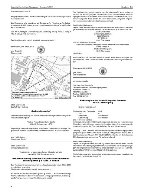 UND HAUSVERWALTUNGS-GMBH AKTUELL ... - Stadt Eberswalde