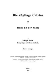 Die Zöglinge Calvins in Halle an der Saale von ... - Licht und Recht