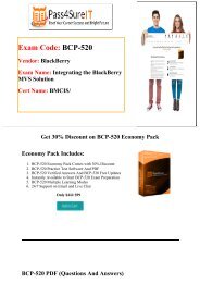 Pass4sure BlackBerry BCP-520 Exam Questions & Answeers Updated 2015