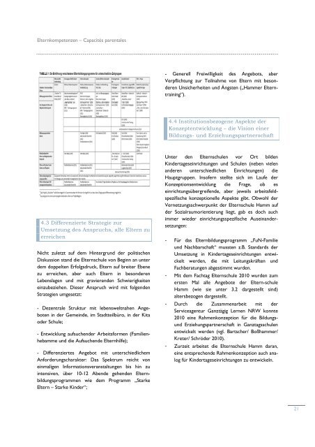 renforcement des capacités parentales