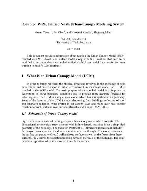 Coupled WRF/Unified Noah LSM