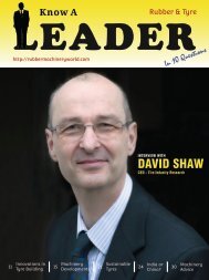 Know a Rubber & Tyre Leader - Interview With David Shaw