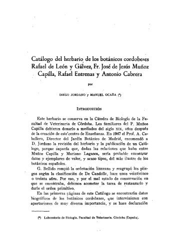 CatÃ¡logo del herbario de los botÃ¡nicos cordobeses Rafael de LeÃ³n ...