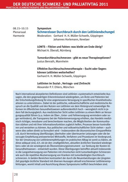 Der Deutsche Schmerz- und Palliativtag 2011 - Schmerz Therapie ...