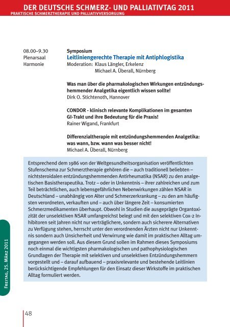 Der Deutsche Schmerz- und Palliativtag 2011 - Schmerz Therapie ...