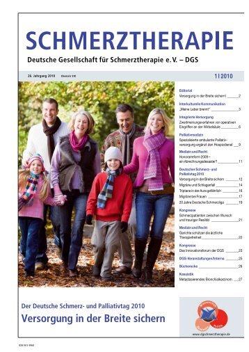 Schmerztherapie 1/2010 - Schmerz Therapie Deutsche Gesellschaft ...