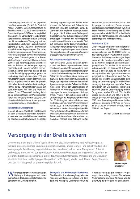 Schmerztherapie 1/2010 - Schmerz Therapie Deutsche Gesellschaft ...