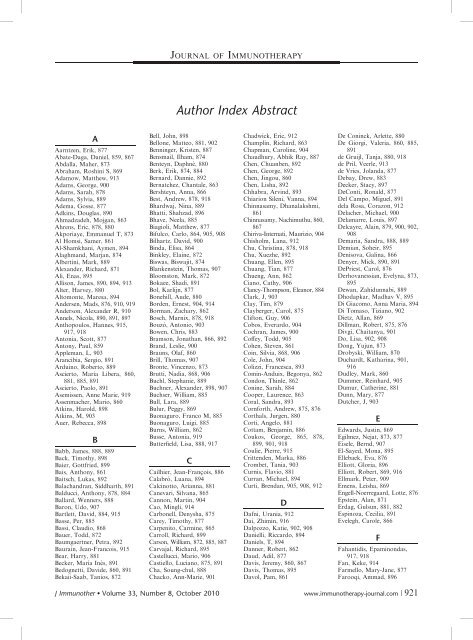 Author Index Abstract - SITC