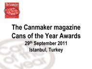 The Canmaker magazine Cans of the Year Awards - SPG Events